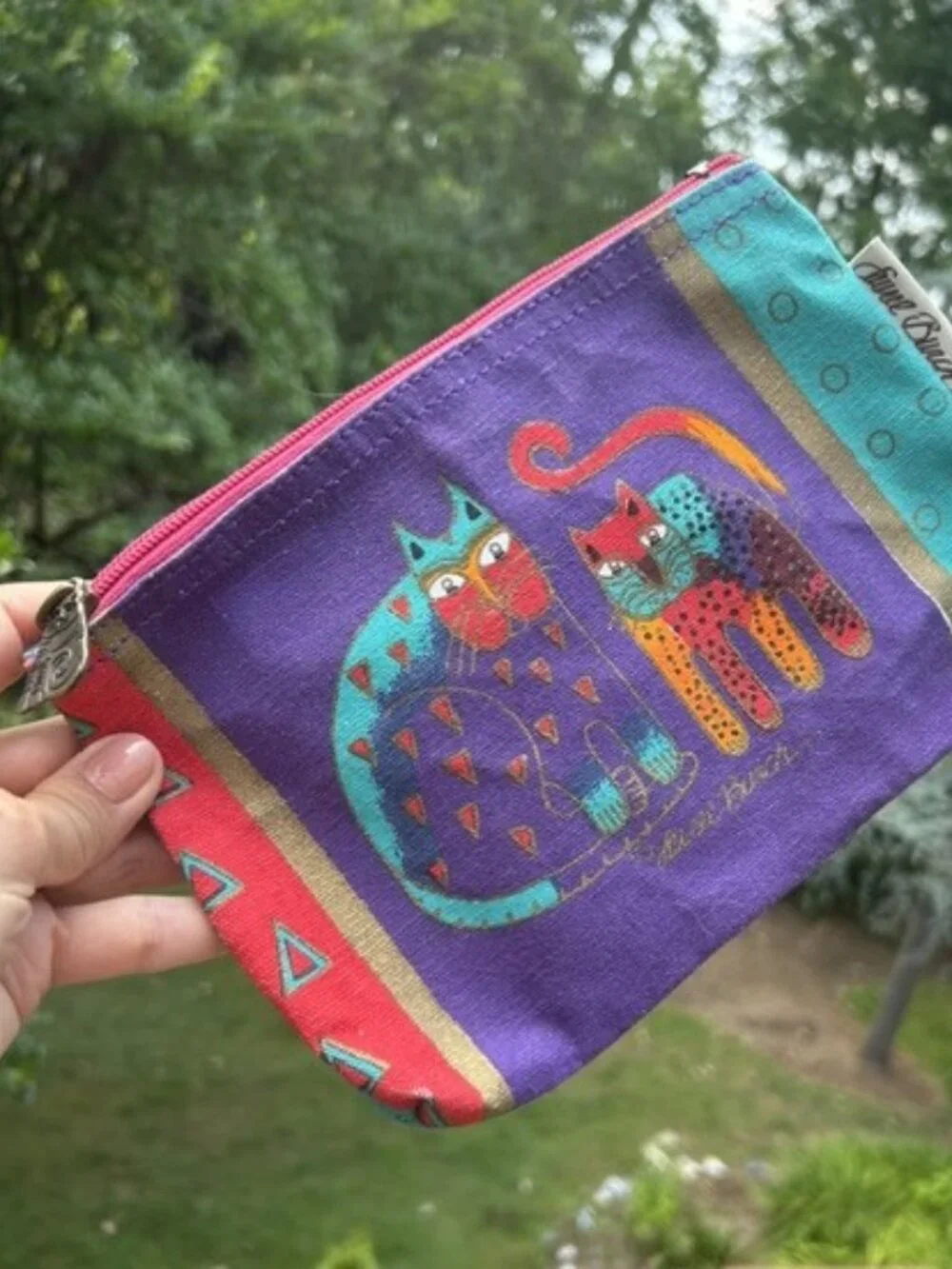 LAUREL BURCH Colorful CAT Make Up BAG POUCH